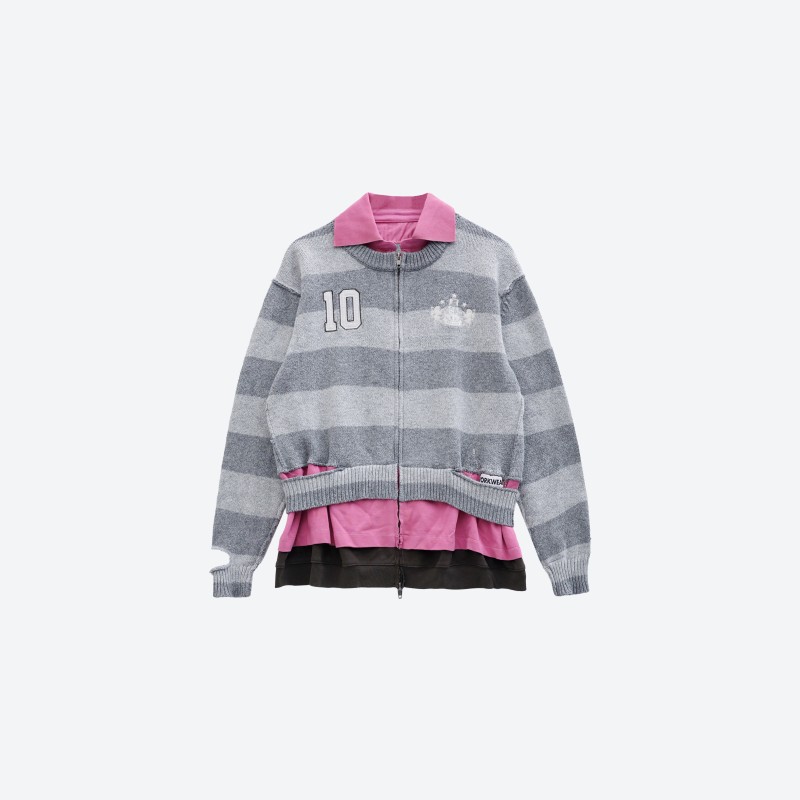 No.10 Layered Polo Cardigan